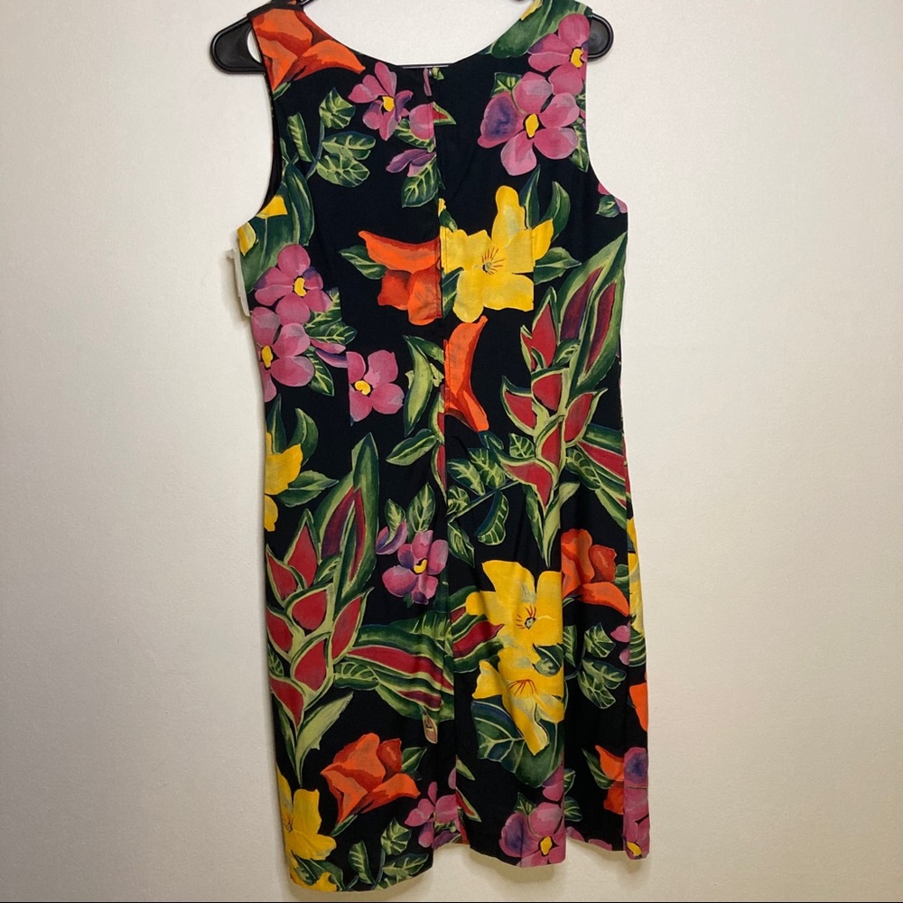 Hawaiian Floral Tropical Watercolor Dress NWT - Picture 2 of 6
